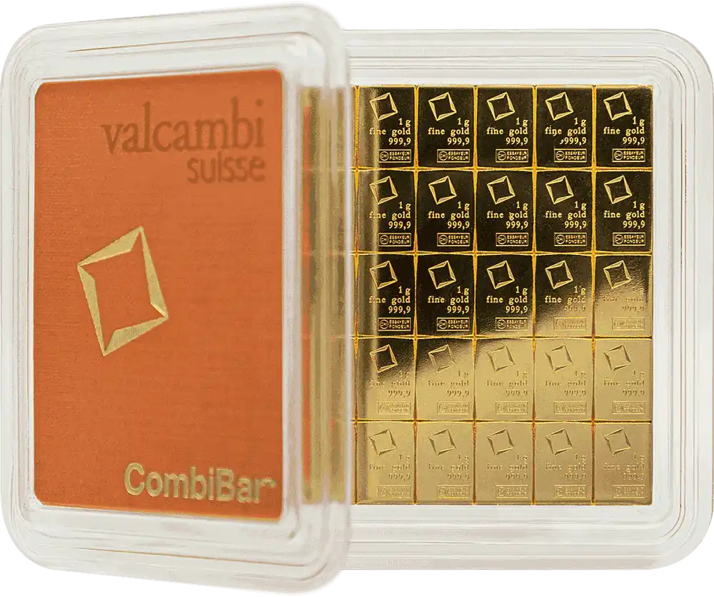 50 x 1 Gramm Goldbarren Combibarren / Tafelbarren / Goldtafel