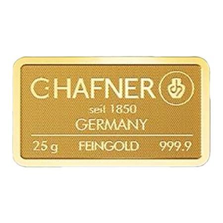 25 Gramm Goldbarren Feingold C. Hafner