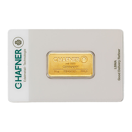 10 Gramm Goldbarren Feingold C. Hafner