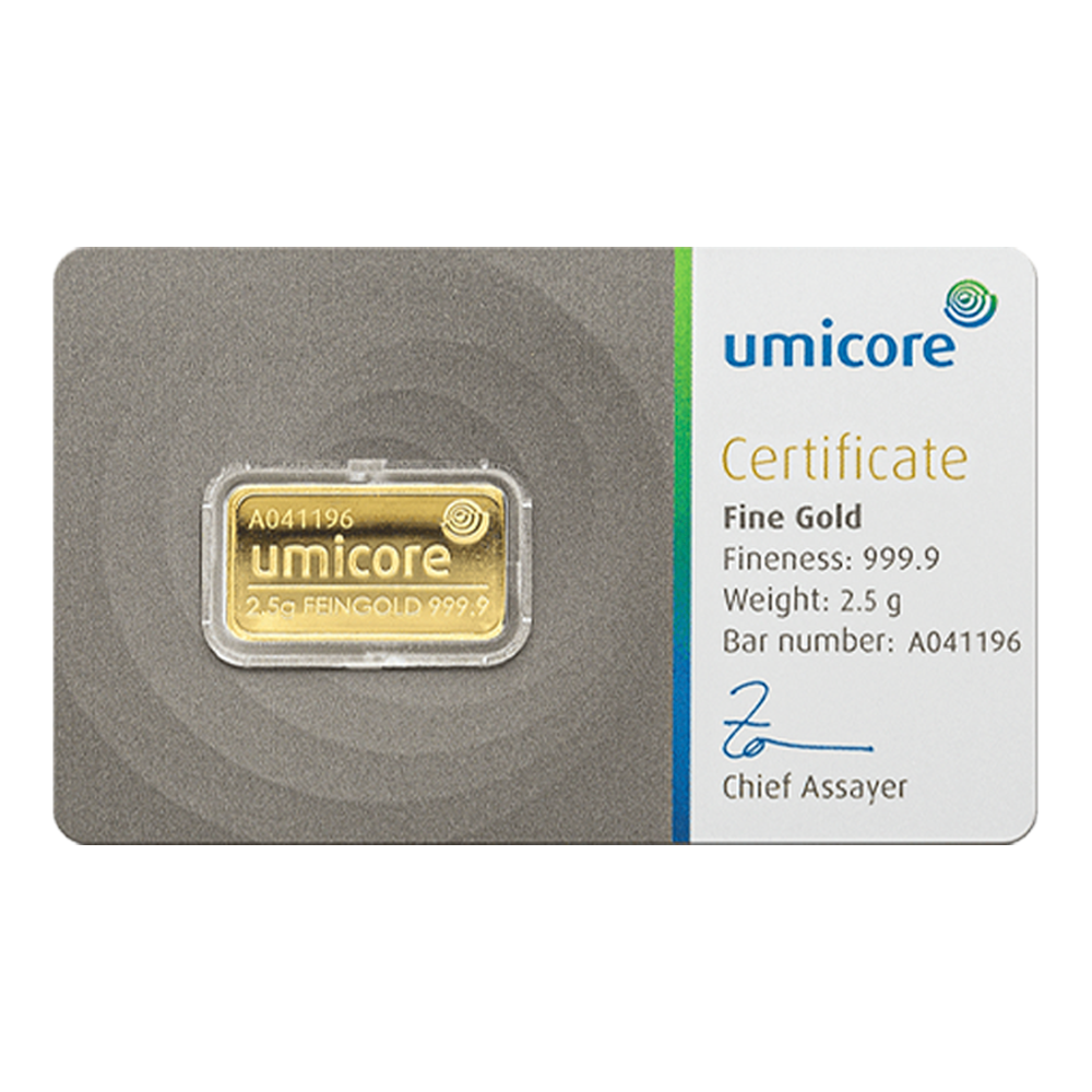 2,5 Gramm Goldbarren (diverse Hersteller)