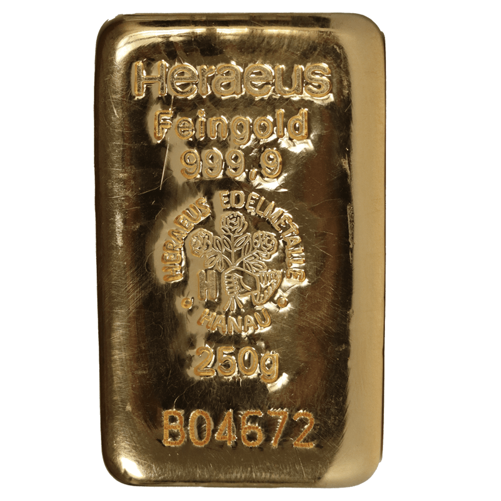 250 Gramm Goldbarren (diverse Hersteller)