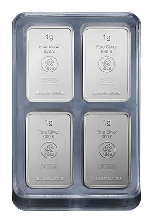100 x 1g Silberbarren UnityBox (Heimerle und Meule)