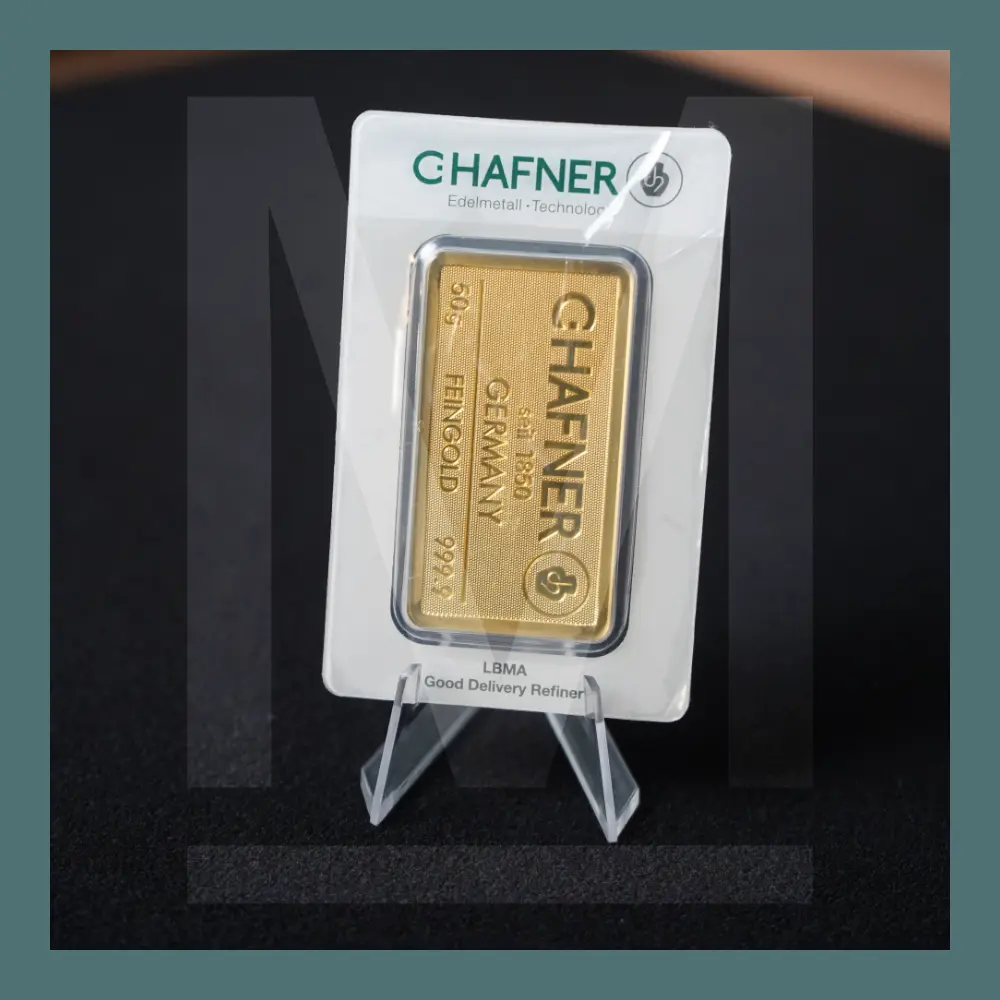 50 Gramm Goldbarren Feingold C. Hafner