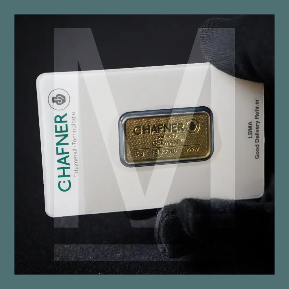 5 Gramm Goldbarren Feingold C. Hafner