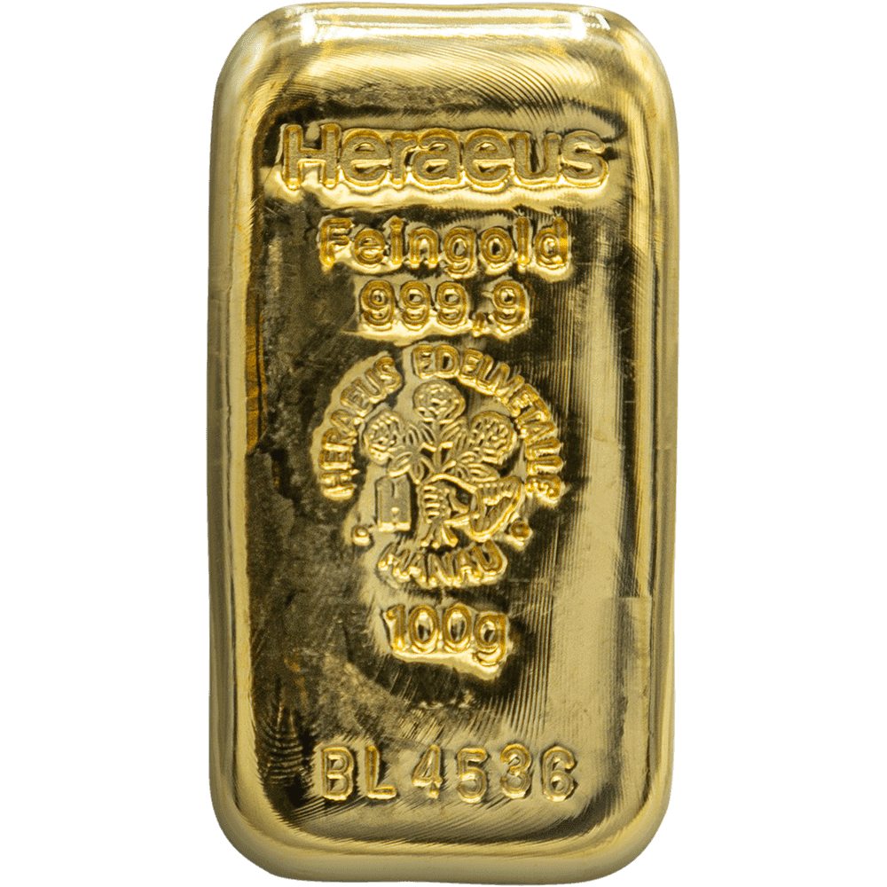 100 Gramm Goldbarren (diverse Hersteller)